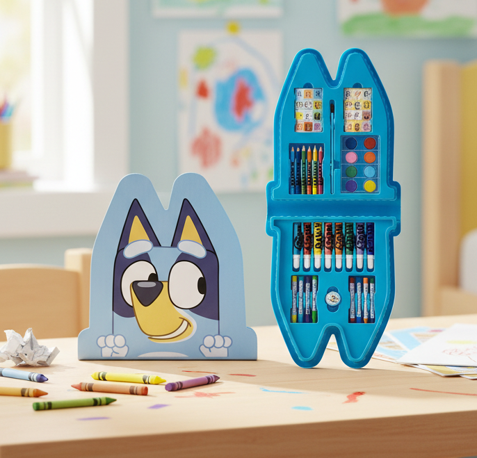 Ensemble de papeterie à colorier Bluey