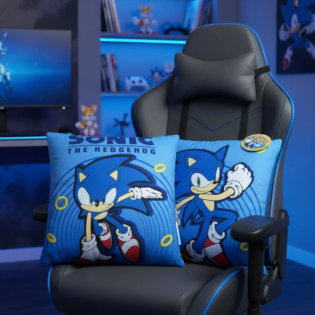 (Précommande) Coussin décoratif Sonic 38x38 cm en velours