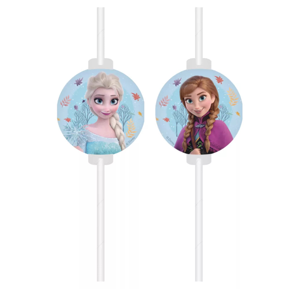 Lot de 4 pailles Reine des neiges